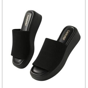 LEEVAR PLATFORM WEDGE SLIP IN OPEN TOE SANDAL